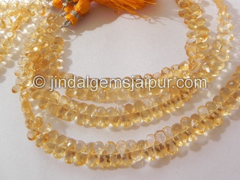 Citrine Cut Pear Beads